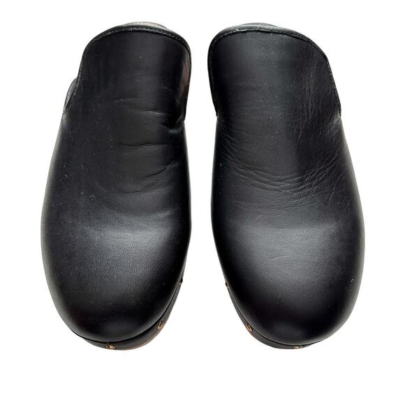 J. Crew Black Leather Clogs Size 9 Style AQ675 - Picture 1 of 11
